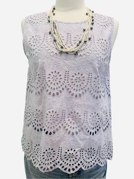 Ann Taylor Tops - ANN TAYLOR-Sleeveless Eyelet Camisole in Light Lavender - Women